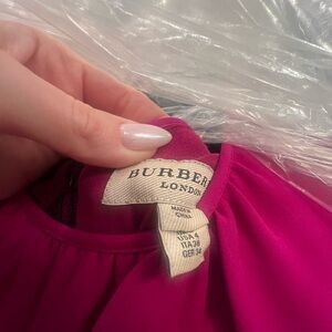 Burberry London fitted deep pink silk/jersey dress size US 4.